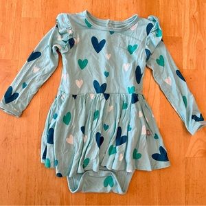 Kyte Baby Robin Hearts Long Sleeve Twirl Bodysuit 💙 18-24 Months